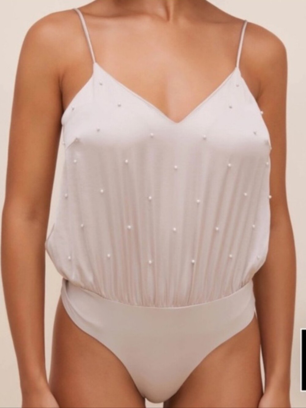 ASTR Pearl Detail Blush Bodysuit